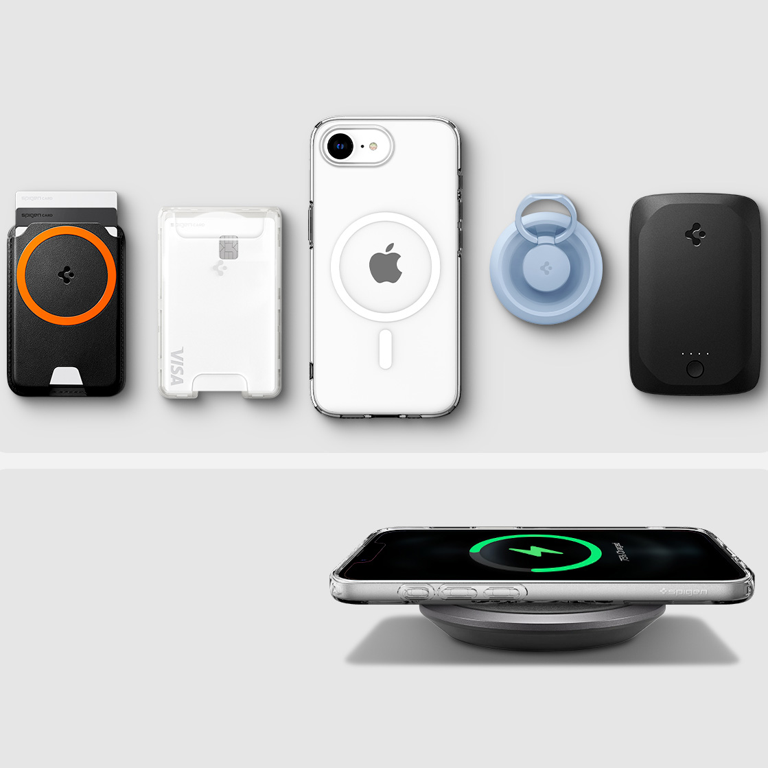 Etui Spigen Crystal Flex Mag do MagSafe do iPhone 16e, przezroczysto-białe